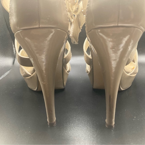 Paprika Tan size 9 open toe heels shoe with straps - Picture 5 of 12